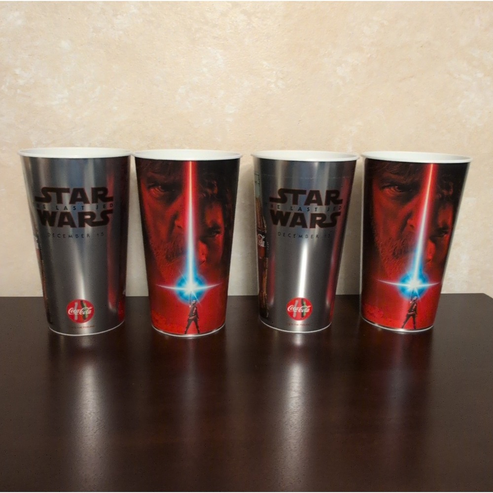 Lot Of 4: Star Wars: The Last Jedi - Movie Collector's Cups (Large Size)